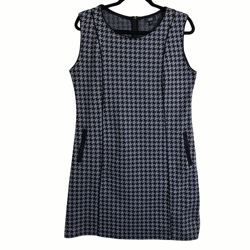 F&F Clothing Gray & Black Houndstooth Sleeveless Career Dress Size XXL - Picture 15 of 16